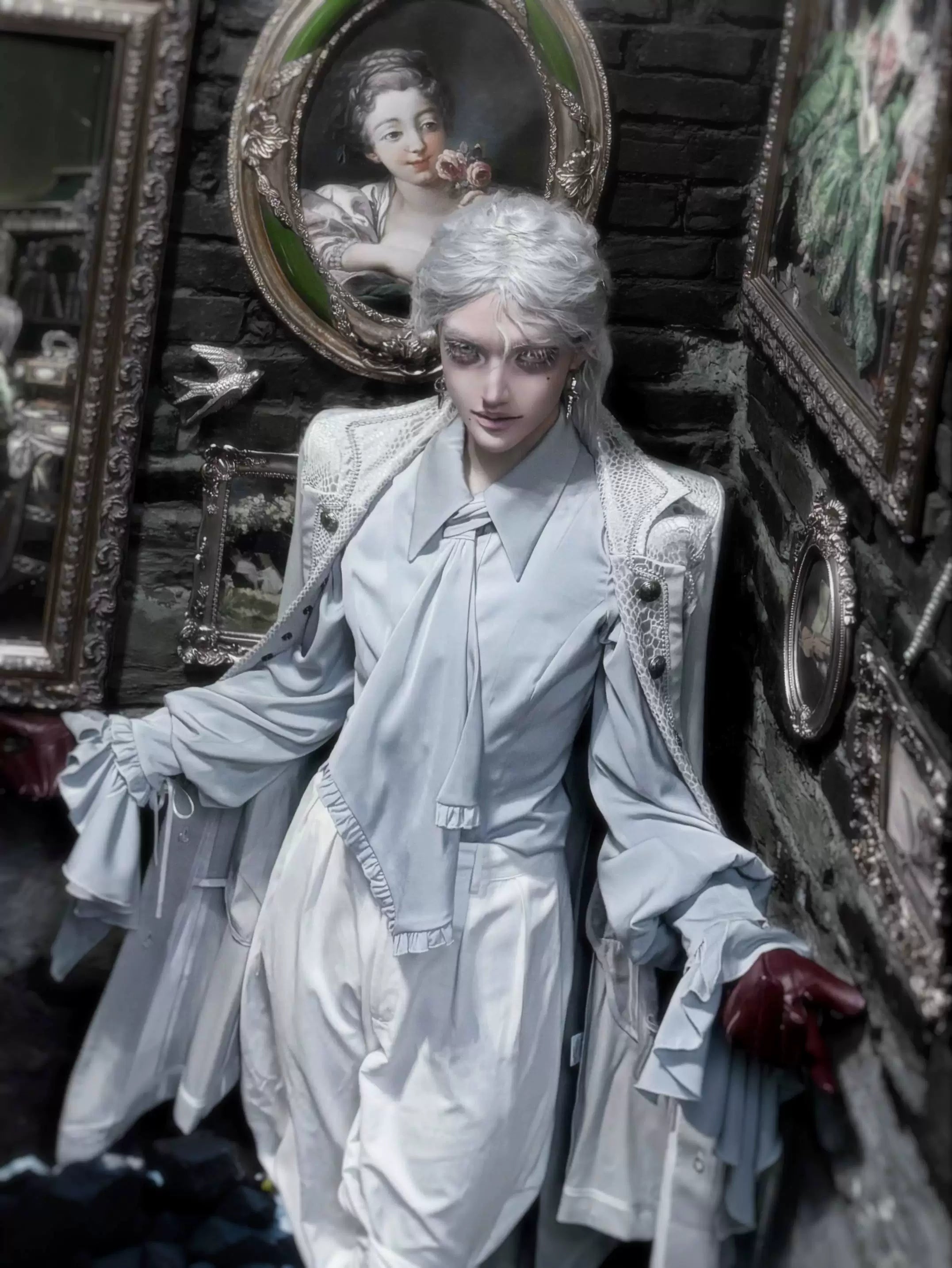 Moon Knight - Ouji Lolita Lantern Sleeve Blouse, Detachable Cuffs