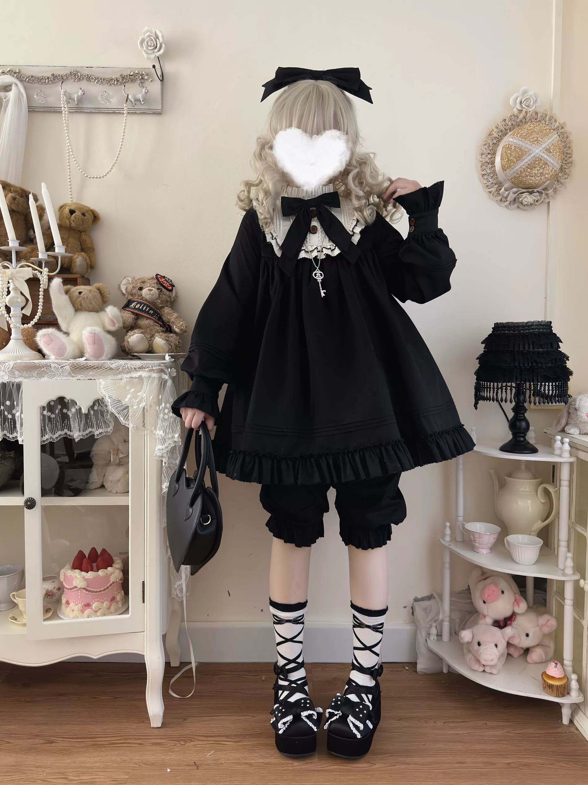 Uncle's Workshop - Lullaby - Cotton Lolita OP Dress Kawaii Lolita Bloomers 34608:463468