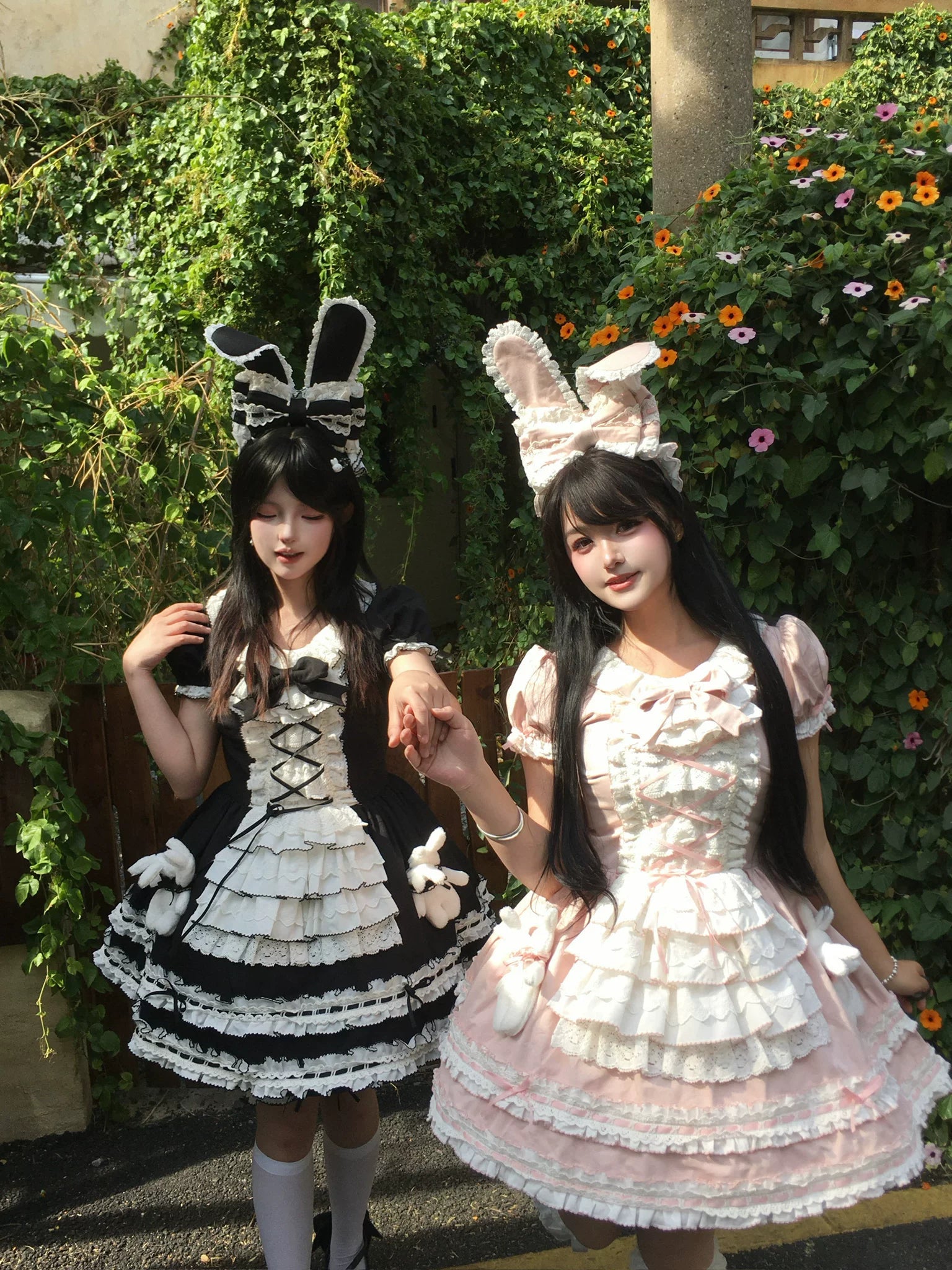 Coco Bunny - Cotton Old School Lolita OP Dress, Bunny Decoration 45380:845411