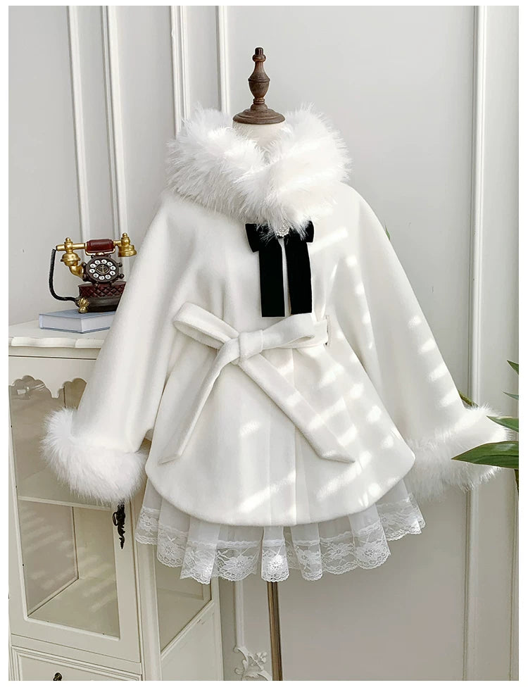 Winter Island Memory - Elegant Lolita Winter Coat & OP Dress Set 44444:807999
