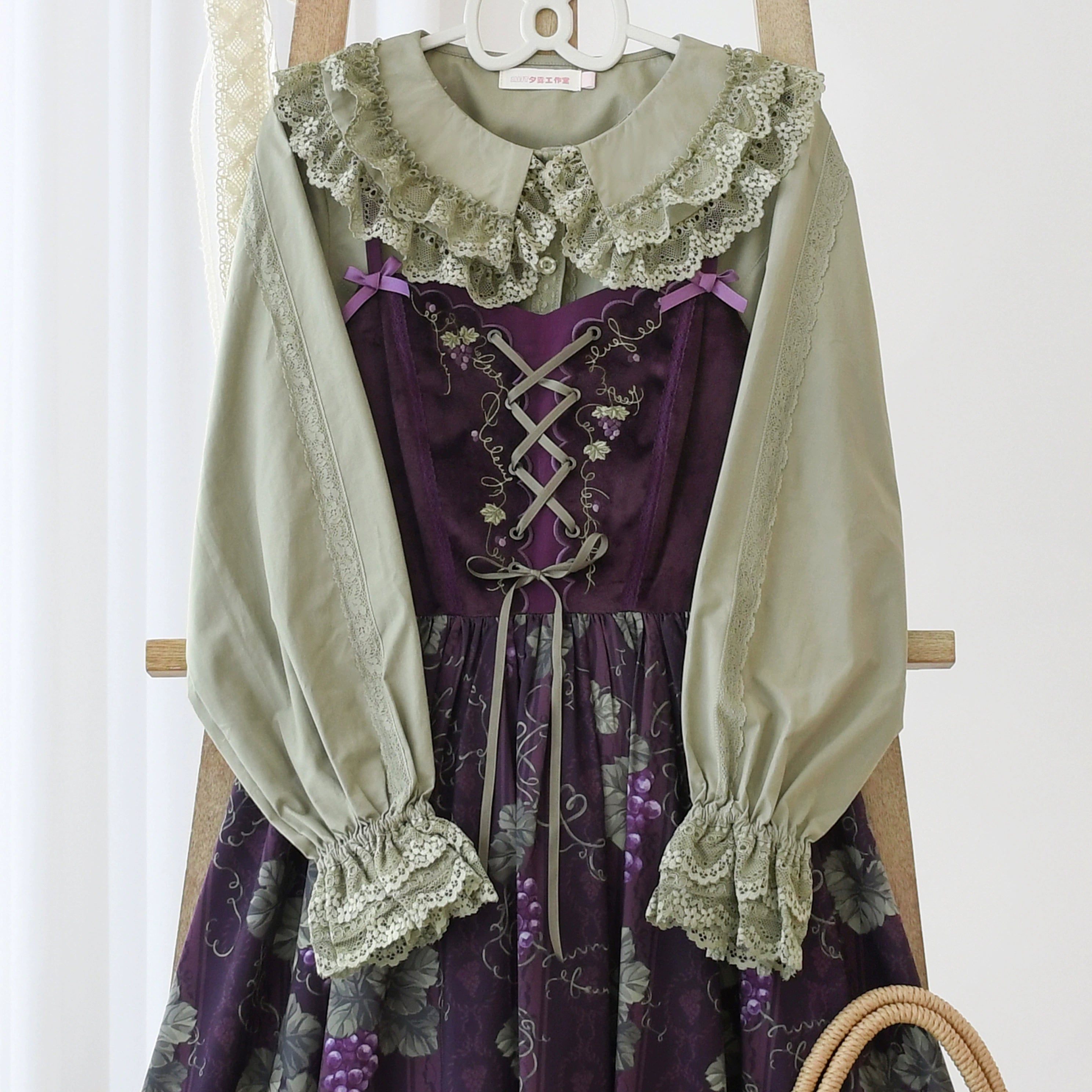 MIST - Hyde Garden - Daily Lolita Shirt Cotton Blouse Long Sleeves 35152:482886