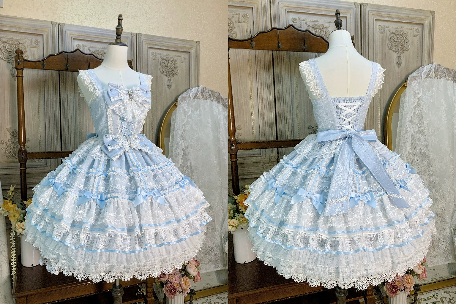 Flower Banquet - Wishing Star - Sweet Wedding Lolita JSK Bridal Lolita Dress 41860:716188
