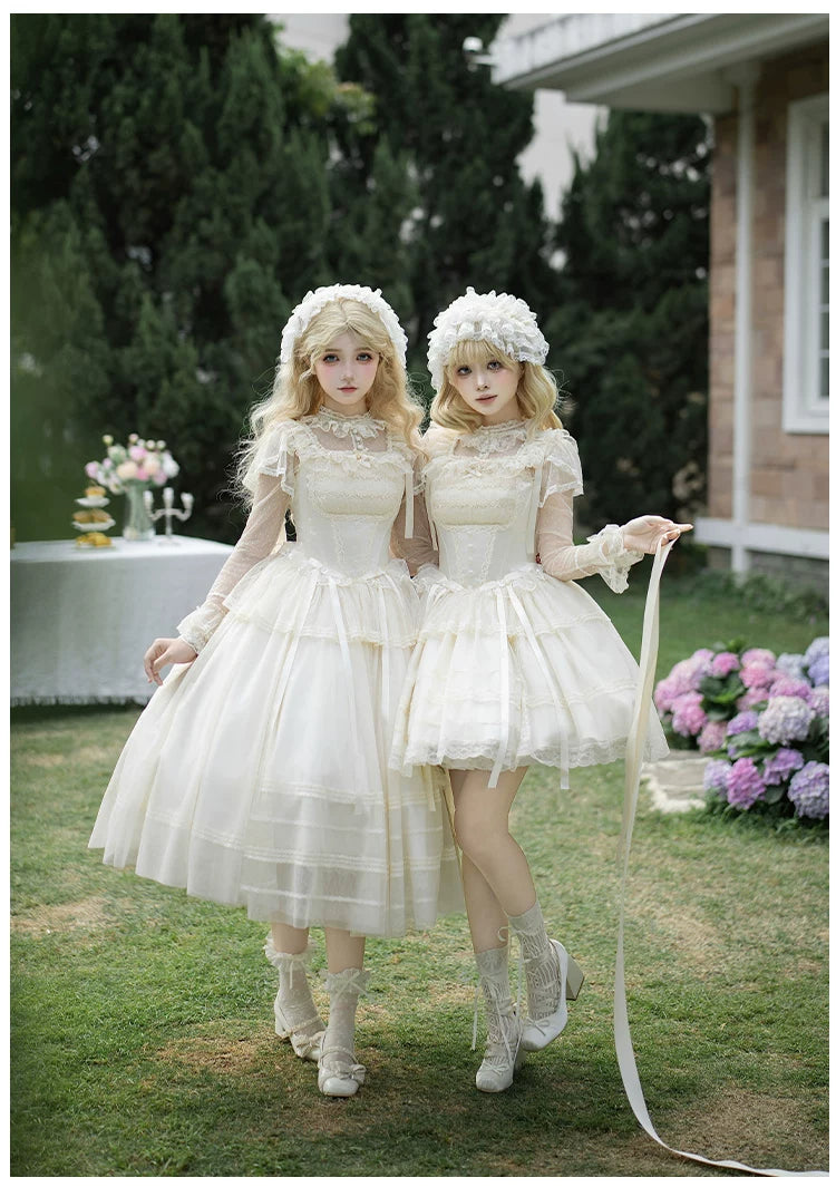 Confession Poem - Classic Lolita Corset JSK Set, Lace & Bows