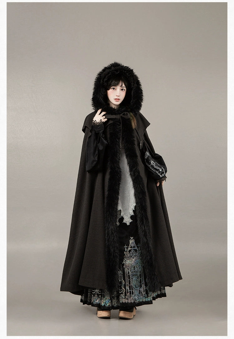 With PUJI - Letter and Poetry · Raven's Night Song - Oriental Aesthetics Gothic Lolita Dress Set 43907:788833