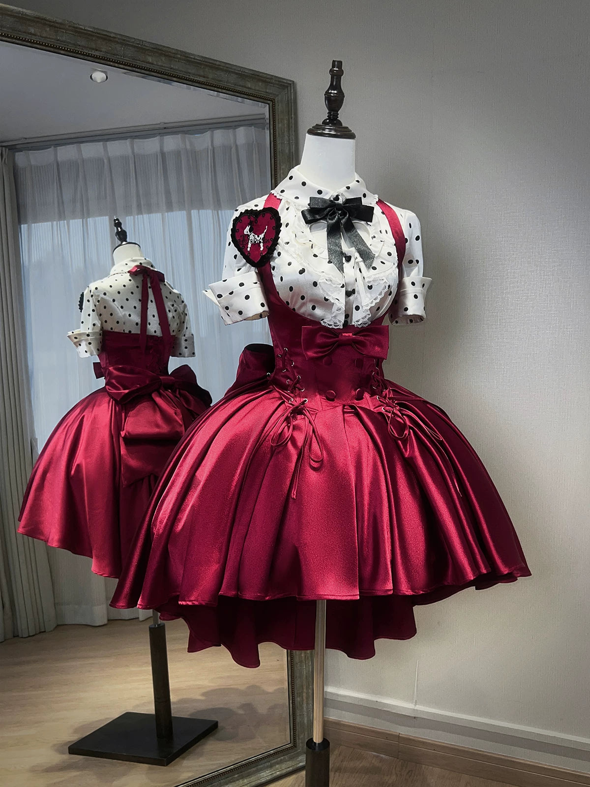Dalmatian - Gothic Lolita Bust-supporting JSK Dress, High-low Hem 45605:854995