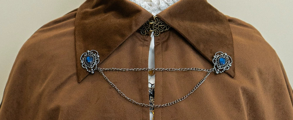 (BFM)Miss Point~Demon Hunter's Diary~Lolita Accessories Hat KC Necklace Brooch Waistband Gemstone collar button - blue 33510:426888