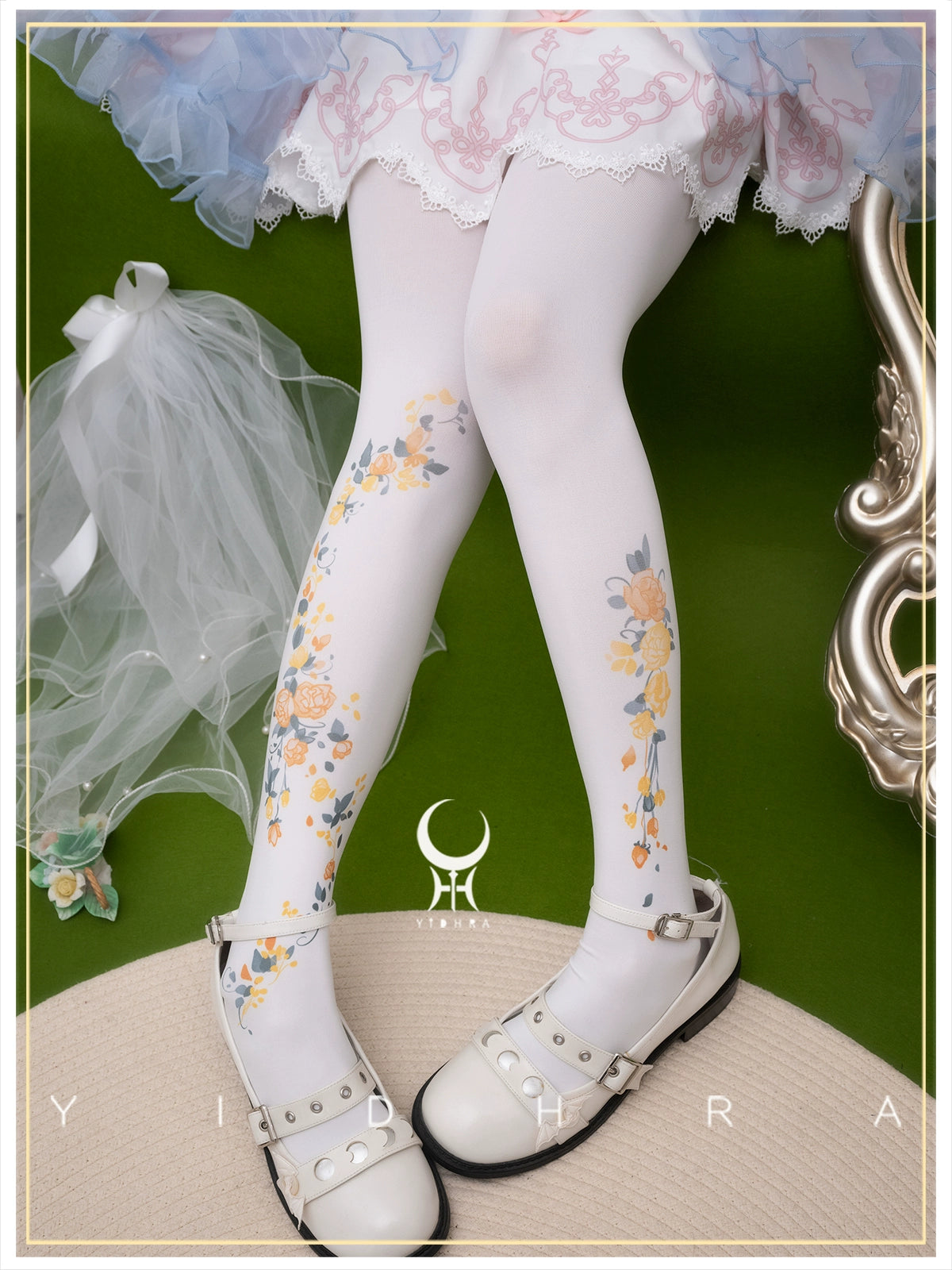 Yidhra~Eternal Flower Withered~Classic Lolita Pantyhose 120D Velvet Pantyhose for Spring Wear   