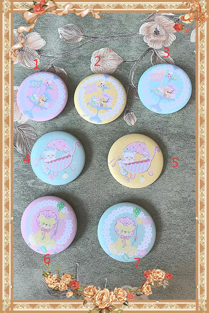 Infanta - Macaron Dolly House - Sweet Lolita JSK Dress, Animal Print One Badge (please note the number you want) S