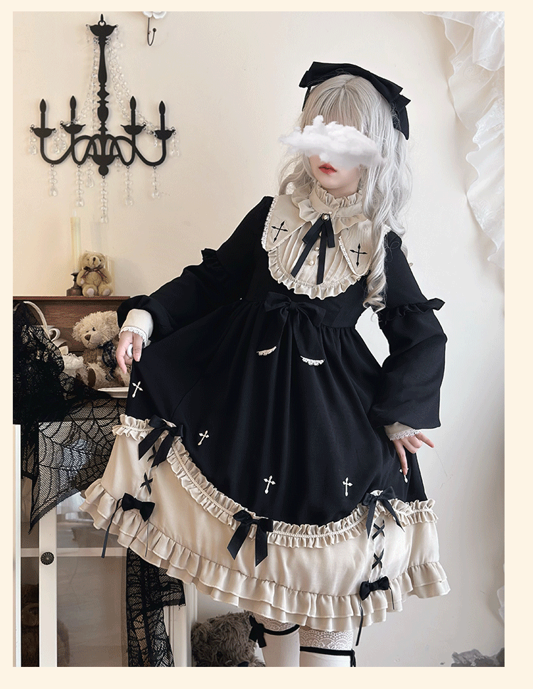 Niu Niu - Plus Size Lolita OP Dress Vintage Lolita Winter Dress