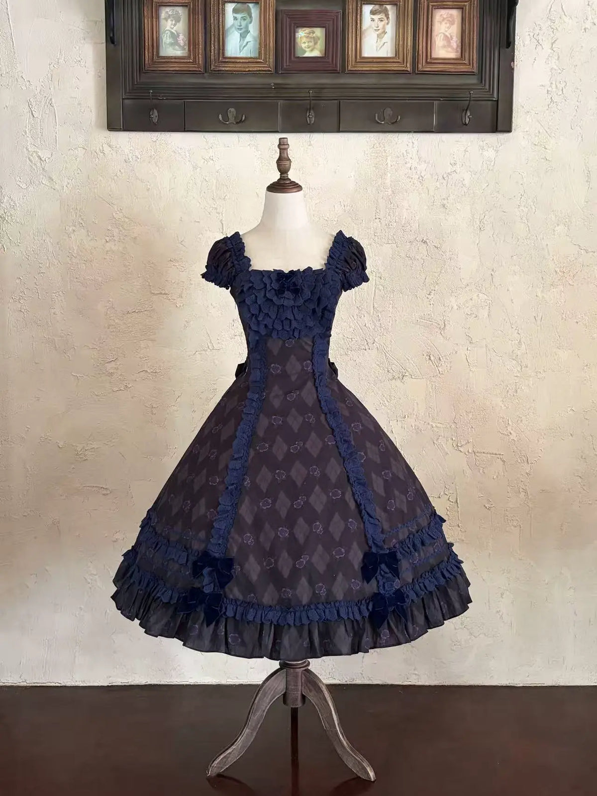 Red Pencil - Old School Lolita OP Dress, Salon de the Rose Print (L M S) 46099:875123