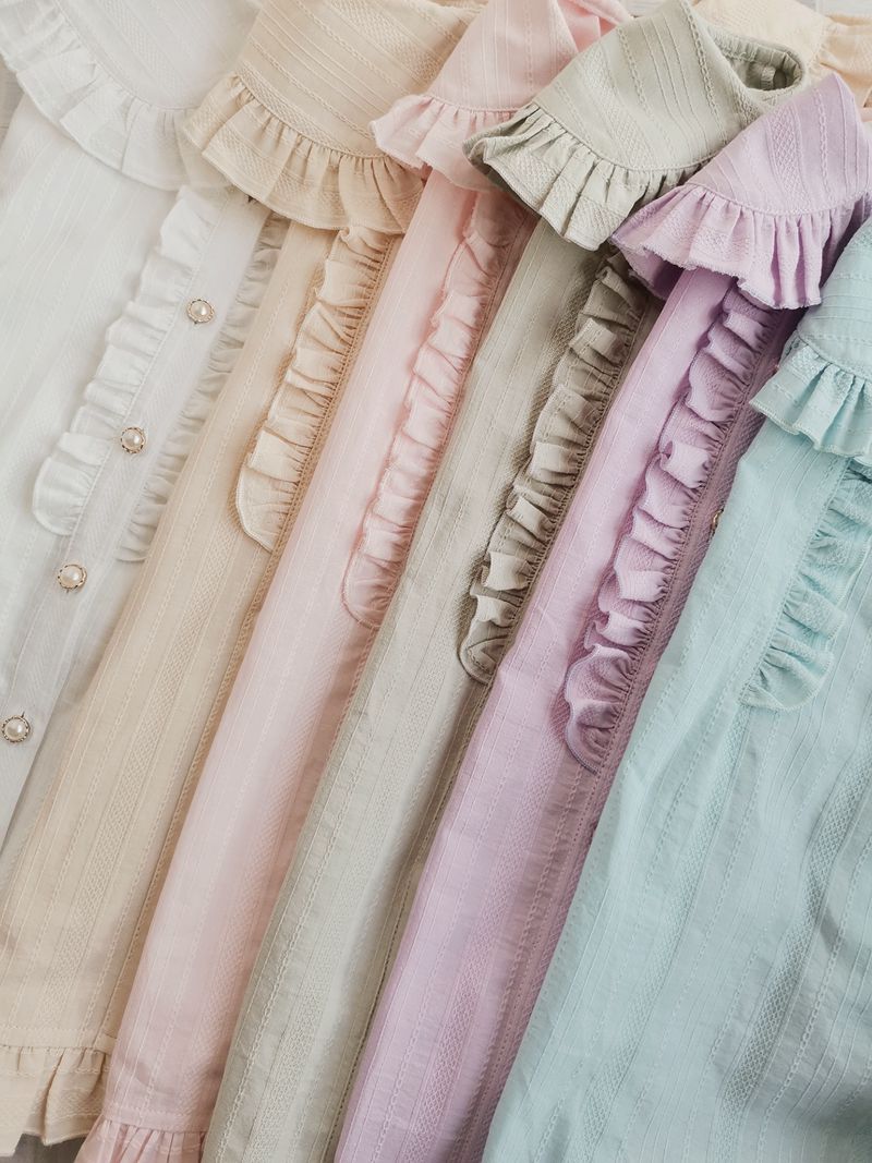 Cotton Sweet Lolita Blouse, Flounce Ruffles