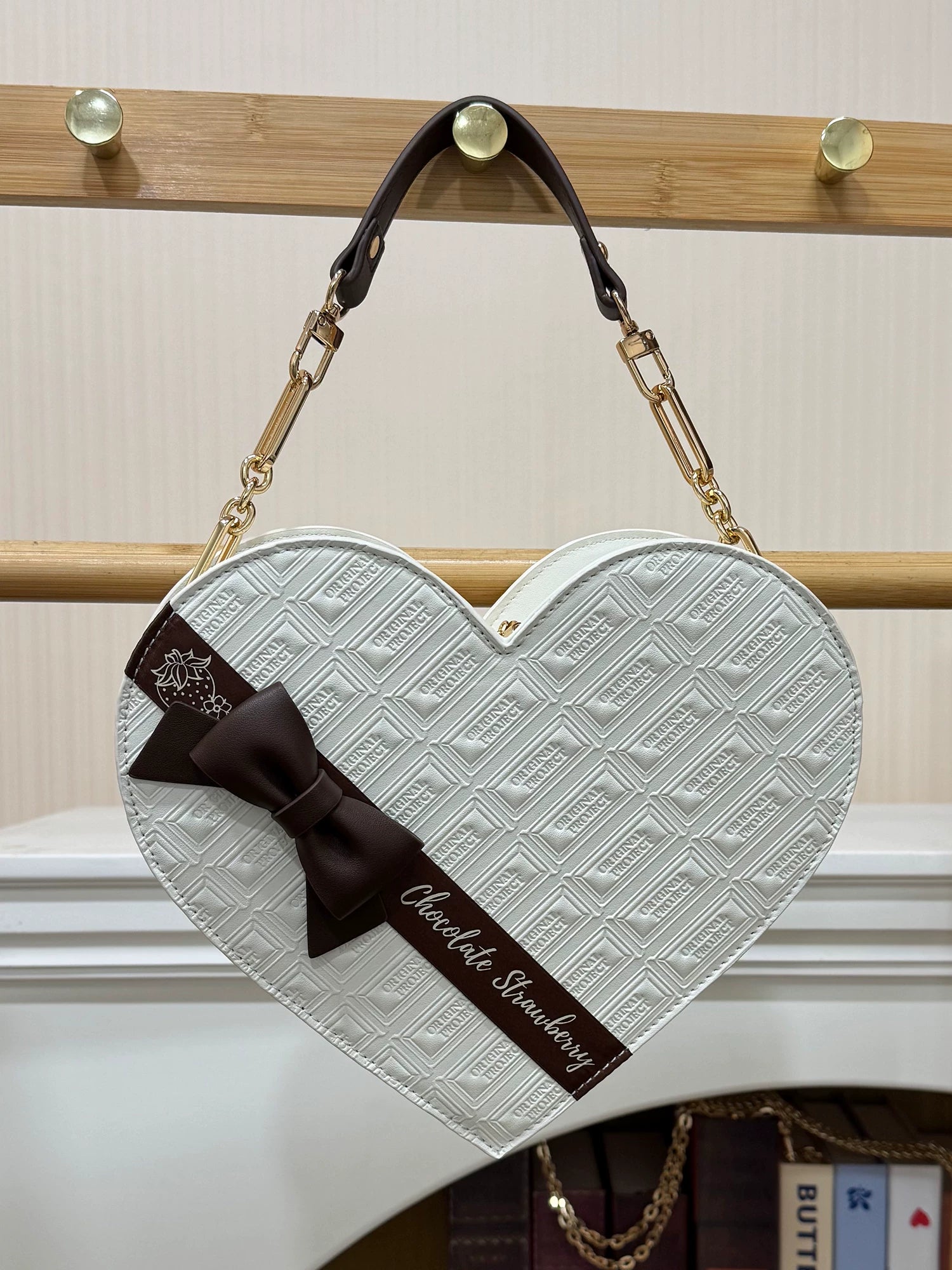 Sweet Lolita Heart-shaped Bag, Chocolate Inspired White - Heart-shaped Bag - preorder