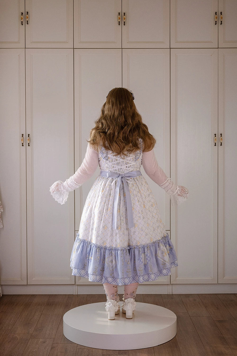 Patchwork Garden 2.0 - Classic Lolita Floral Print JSK Dress, Side Pockets