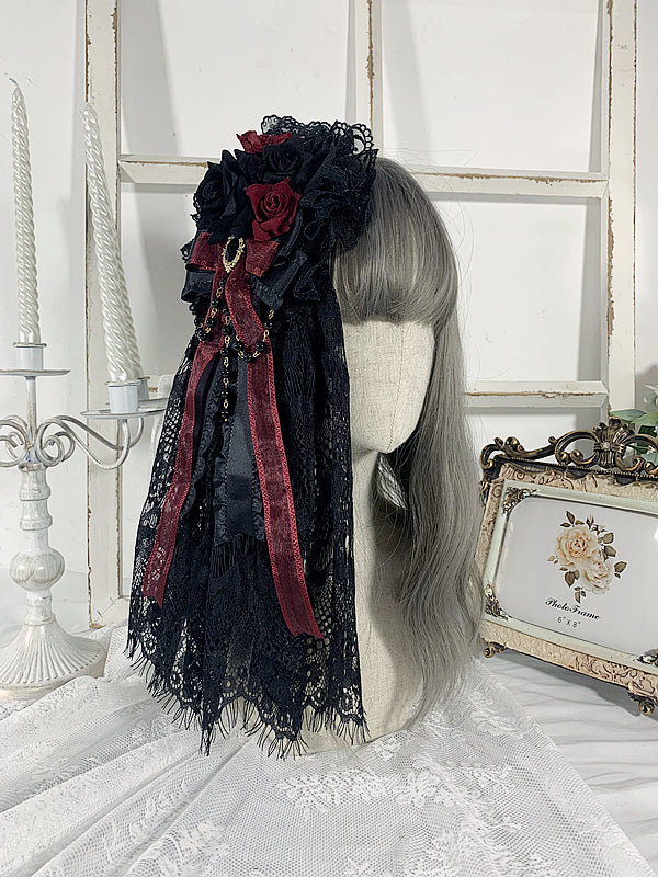 Sweet Jelly Lolita - Gothic Lolita Hanamaru Headpiece Lace Headdress