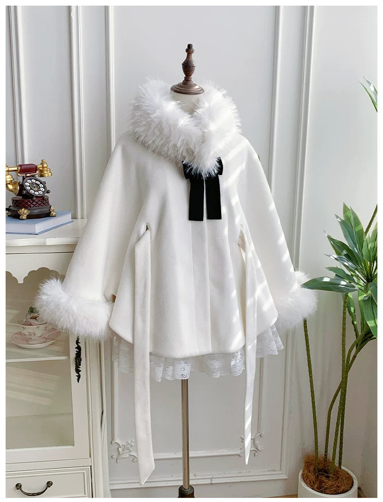 Winter Island Memory - Elegant Lolita Winter Coat & OP Dress Set