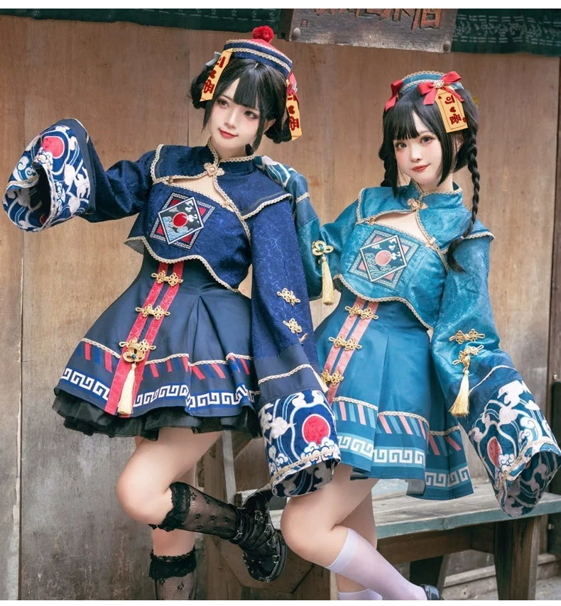 (BFM)Sakurahime~Little Zombie~Zombie Lolita Jumper Dress Cute Lolita Coat Set   