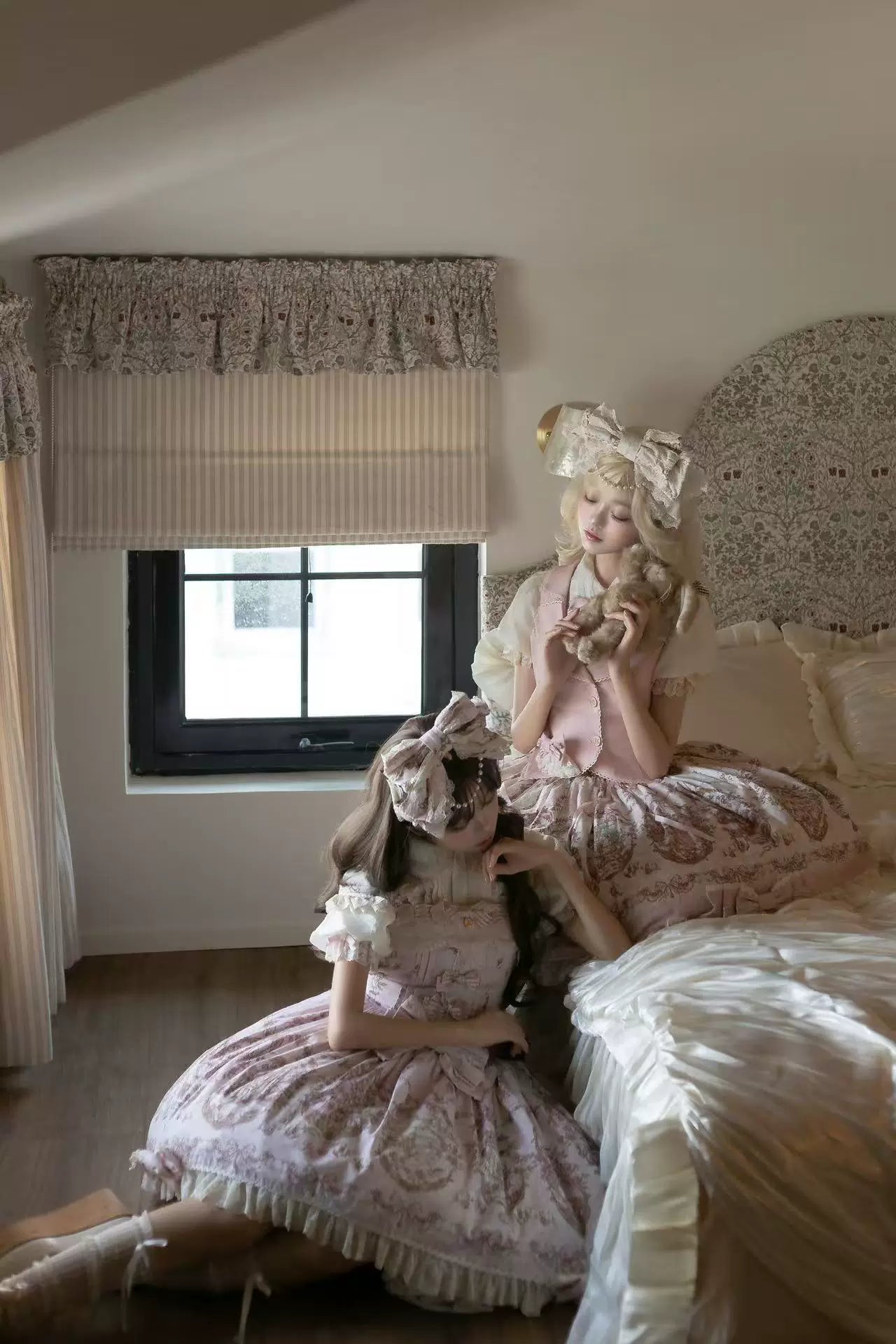 Sleeping Beauty - Doll-like Lolita Printed JSK Dress, Cotton Lining Vest Set 45691:860247