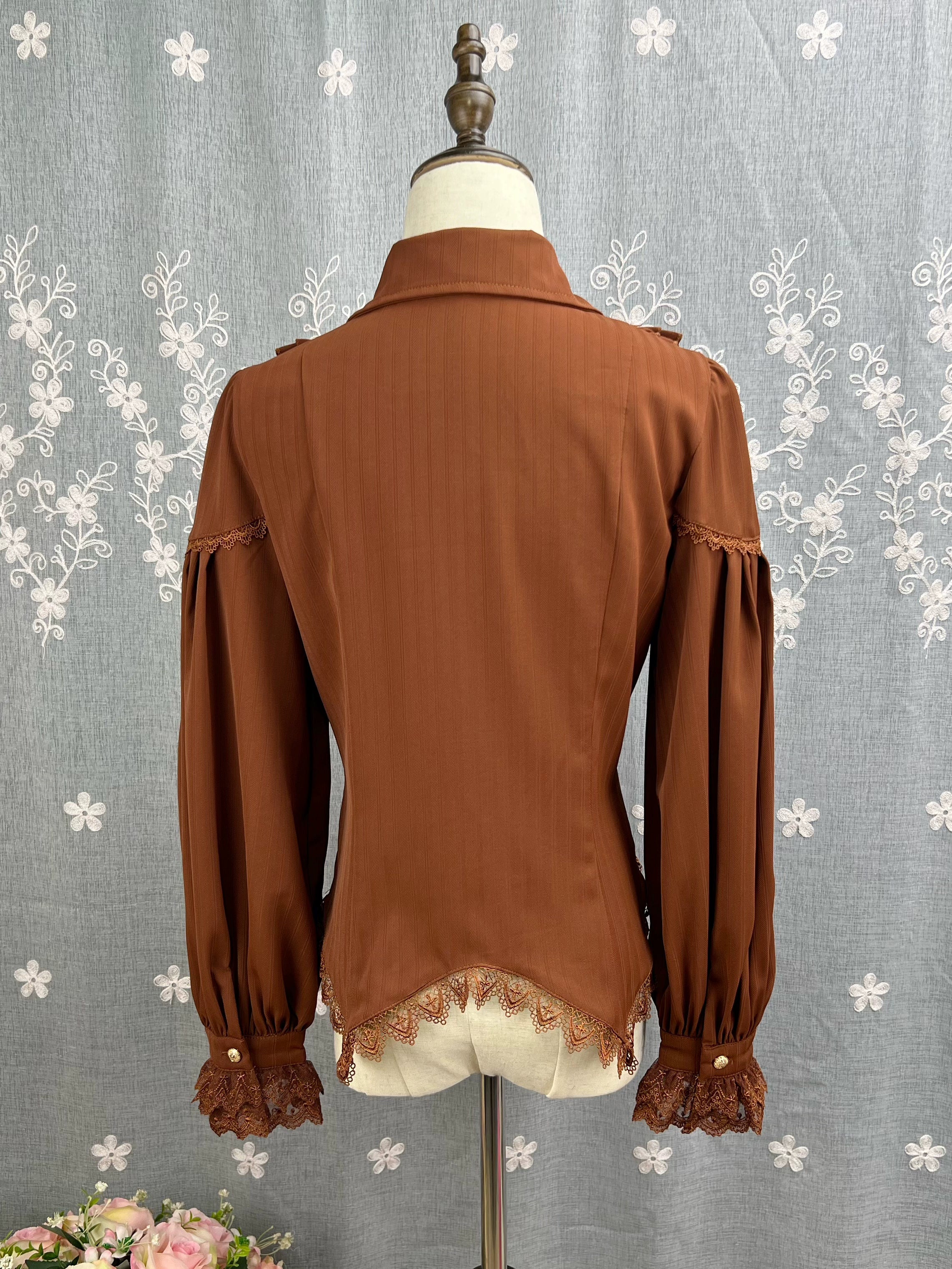 DMFS Lolita - Night Banquet - Pointed Collar Classic Lolita Shirt, Long Sleeve