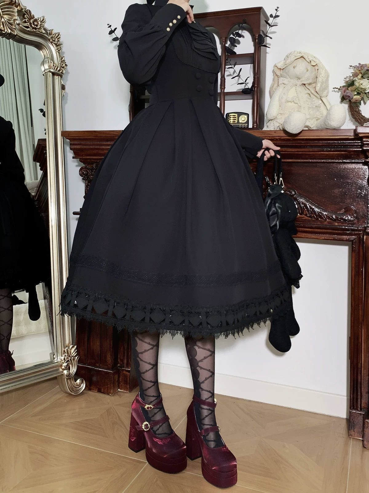 Serenade - Bust-Supporting Elegant Lolita JSK Dress, Three Length Styles