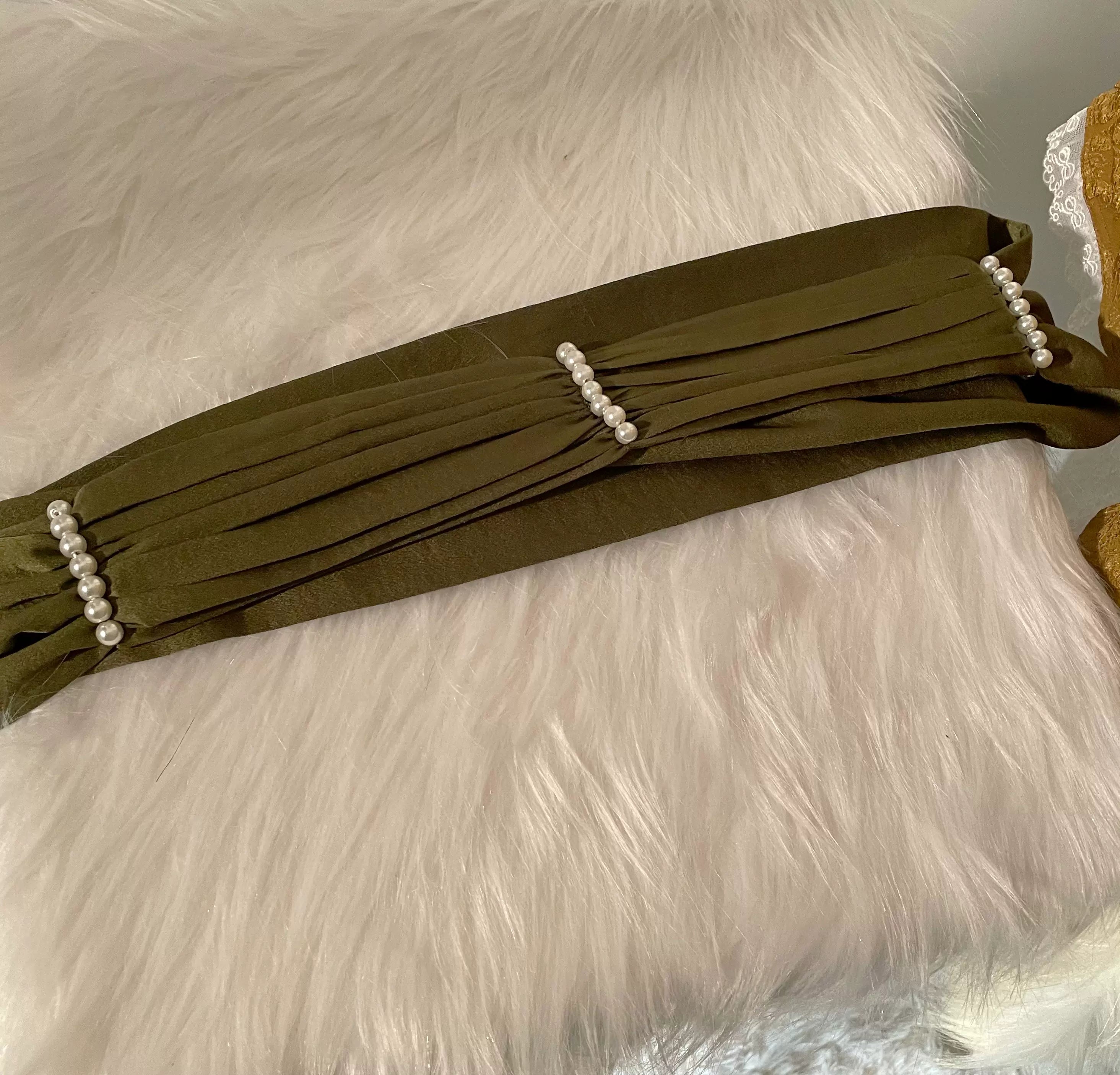 ZJstory - Gold Age - Retro Lolita Bow Necktie One Size 1.0 dark green belt