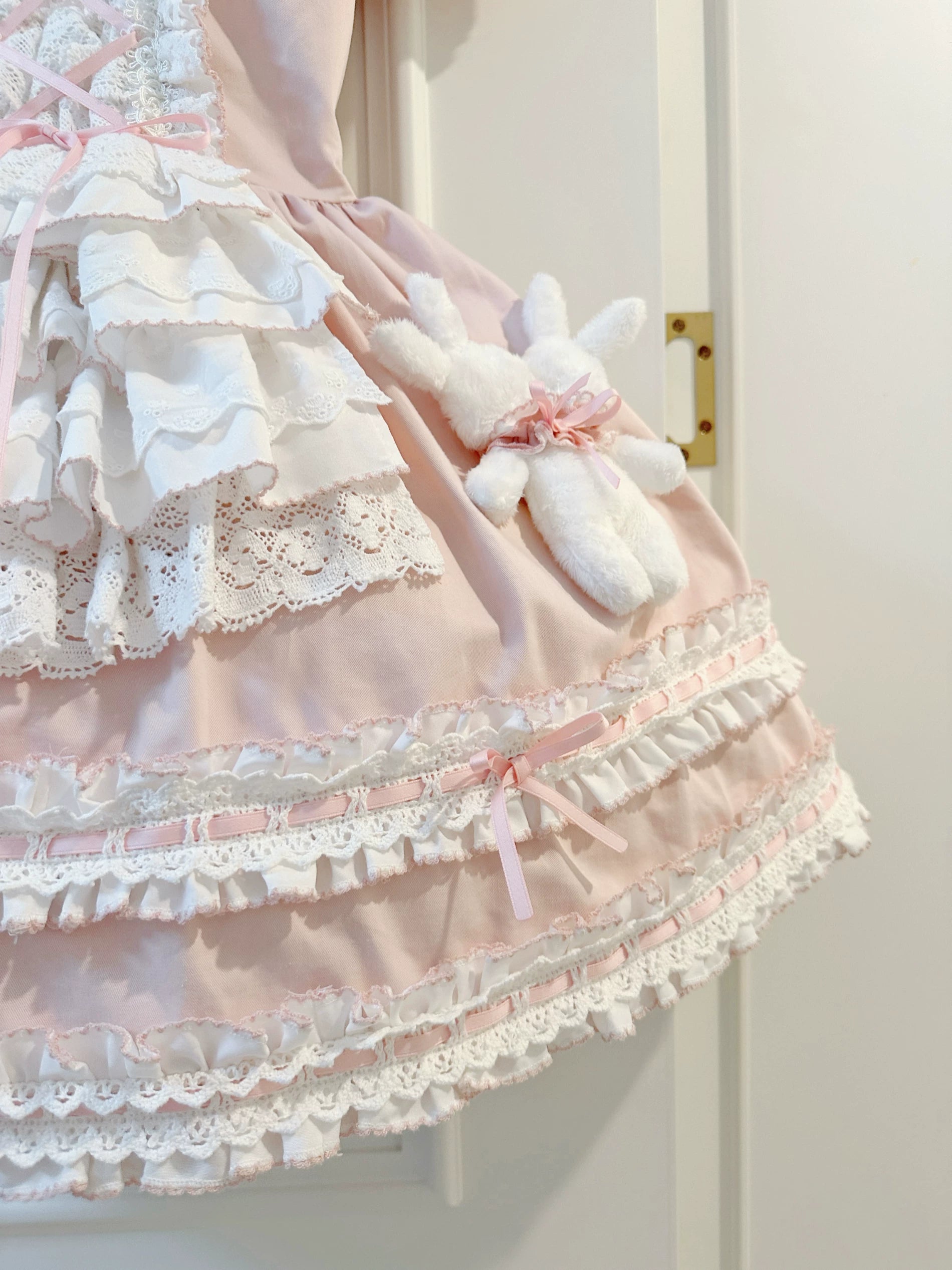 Coco Bunny - Cotton Old School Lolita OP Dress, Bunny Decoration 45380:845402