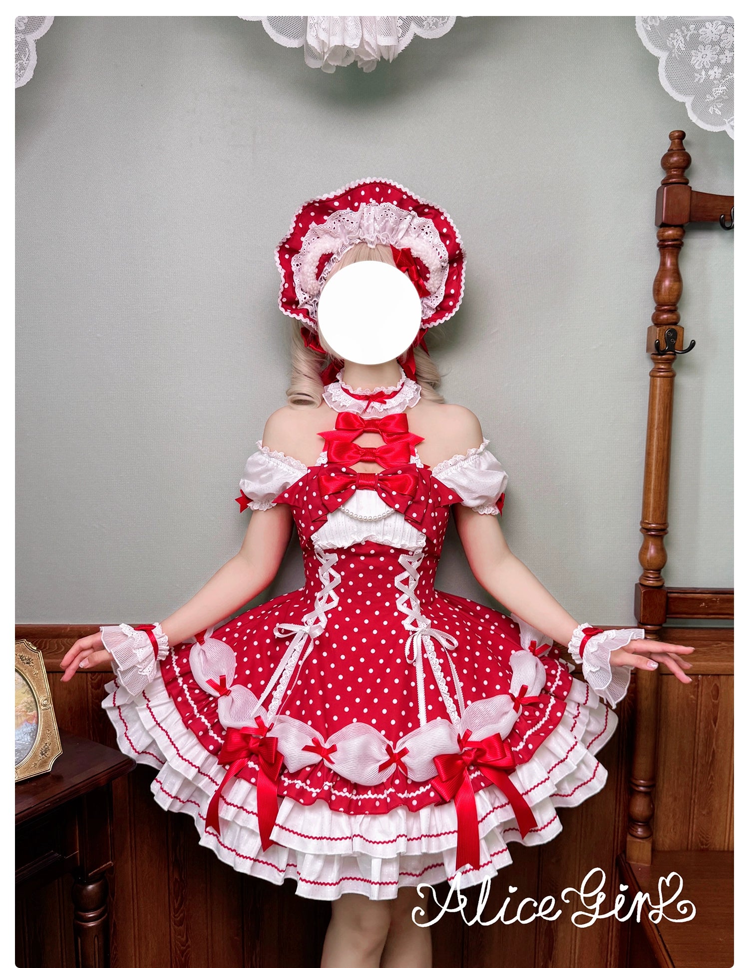 Alice Girl - Old School Polka Dots - Halter Neck Sweet Lolita OP Dress