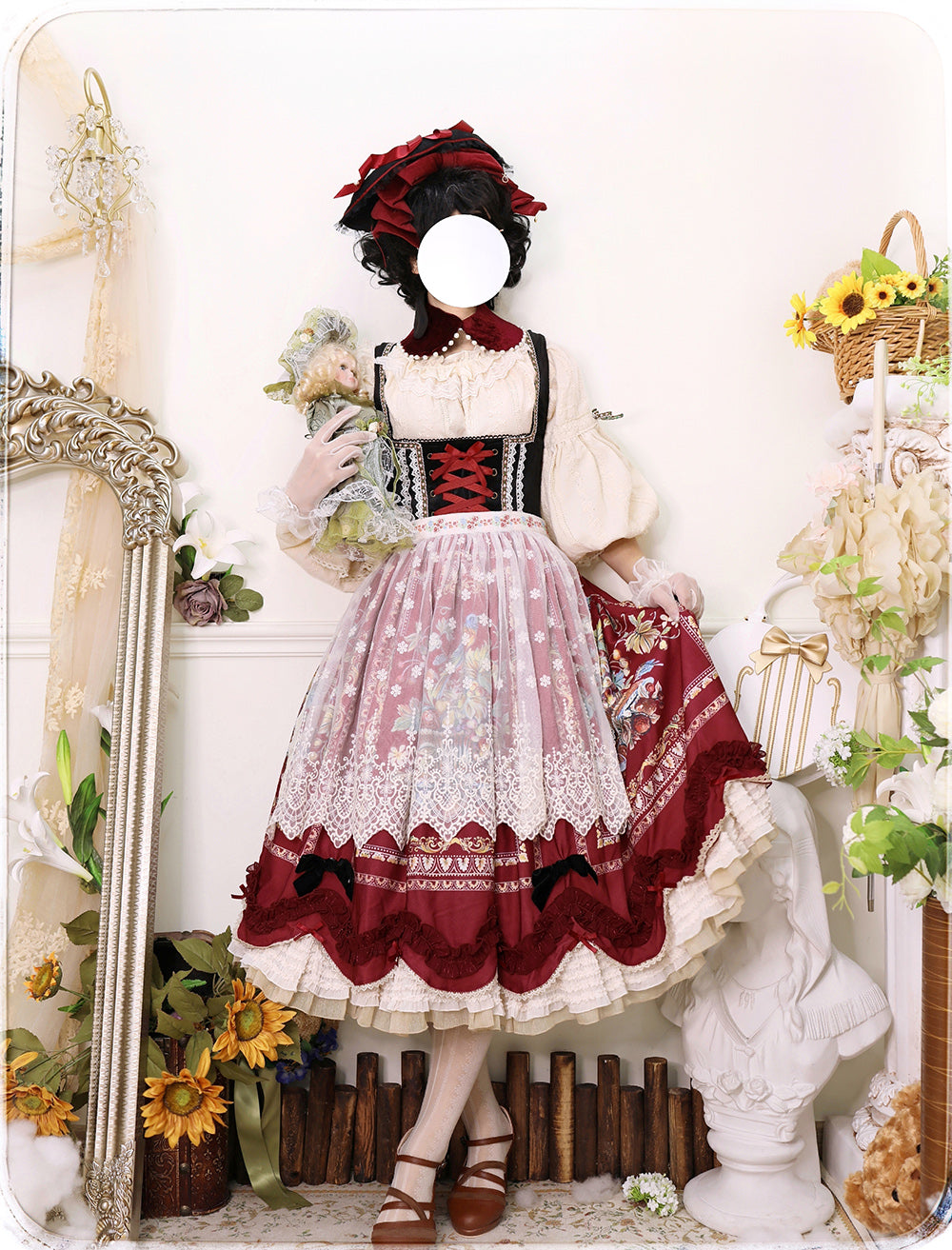 Miss Point - Rich Hymn - Lolita Bavarian Countryside Lace Embroidery Apron