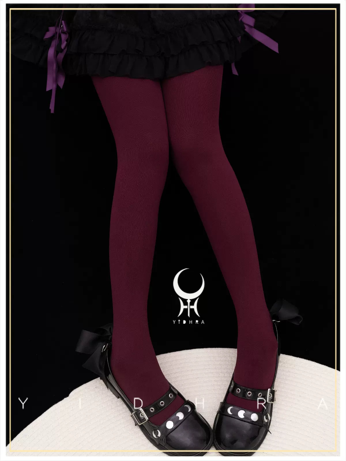 Yidhra - 120D Daily Lolita Velvet Spring Leggings, Solid Color One Size 120D-wine red / 2.0 version