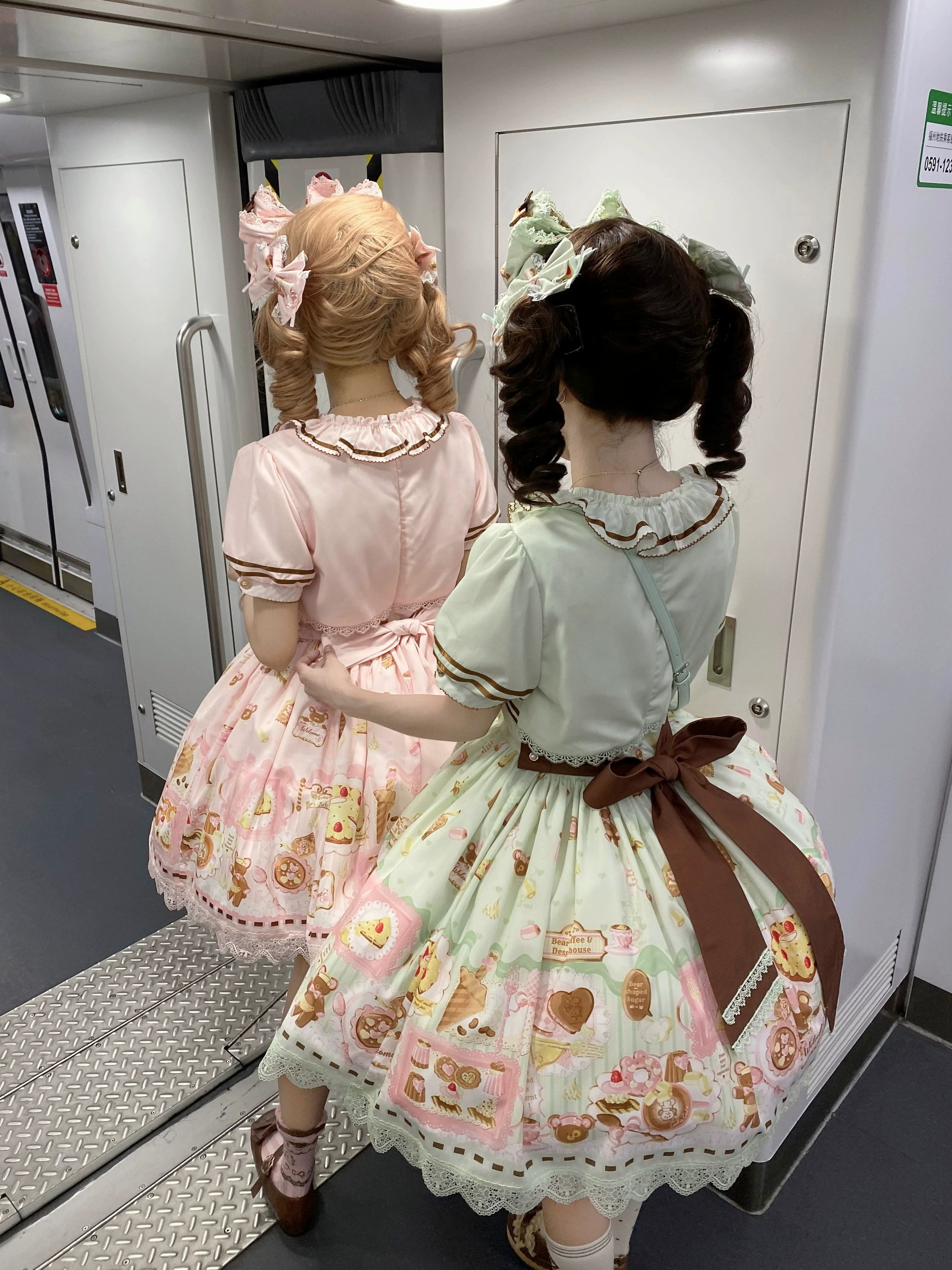 Babyblue - Dream Teahouse - Dessert Print Kawaii Lolita OP Dress Suit 43332:773723