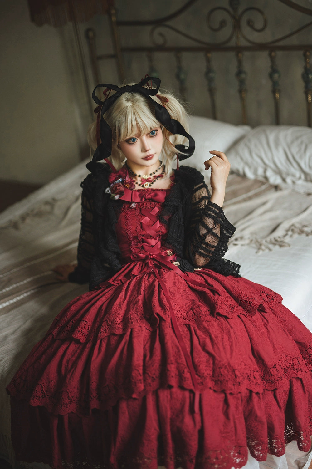 Miss Point~Forest Waltz~Classic Lolita Tiered Skirt Multi-layer Embroidered SK 40192:651400