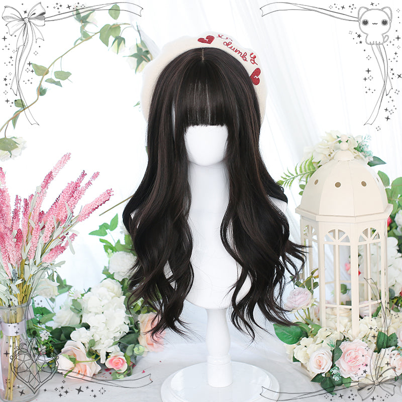 Dalao Home - Gentle Daily Lolita Long Curly Wig 6077 black tea