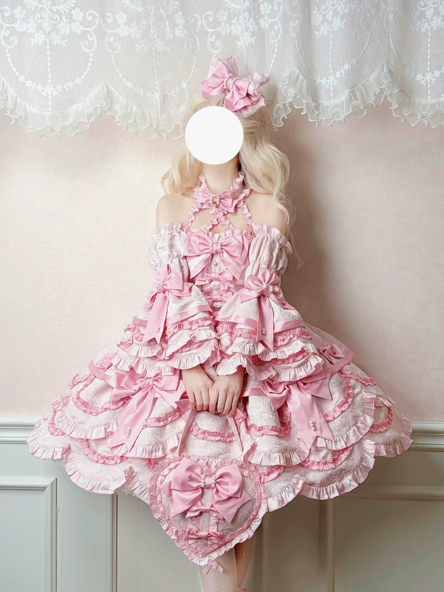 Sweetheart Petal - Sweet Lolita Petal Hem JSK Dress, Halter Neckline 44733:820701