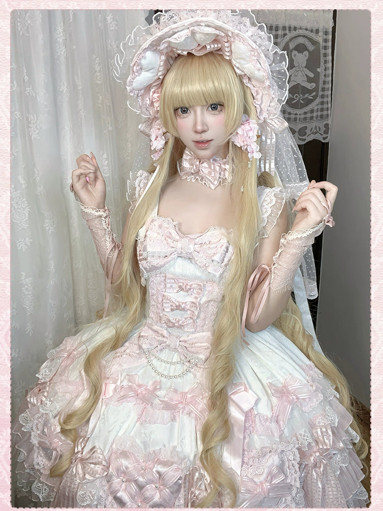 Shuang Sheng Xiao Xiong - Heart of Love - Sweet Lolita Wedding JSK, Bow Details 44306:803248