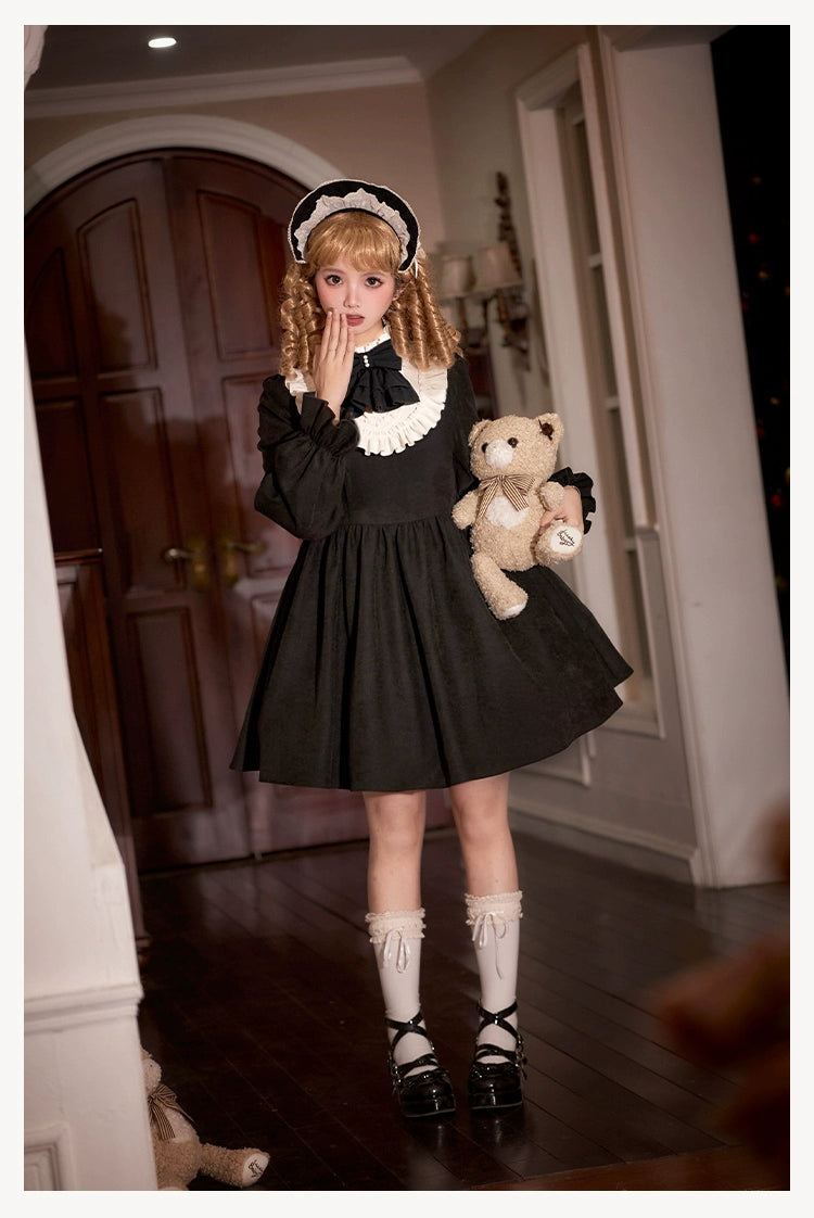 With PUJI - Twilight Choir - Twin Lolita OP Suit Loose Version Dress with Apron