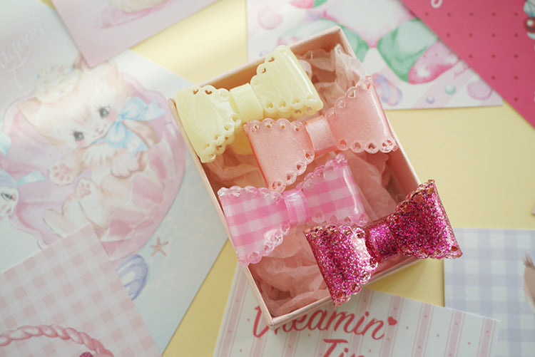 Cat Tea Party - Sweet Lolita Bow Ring and Necklace