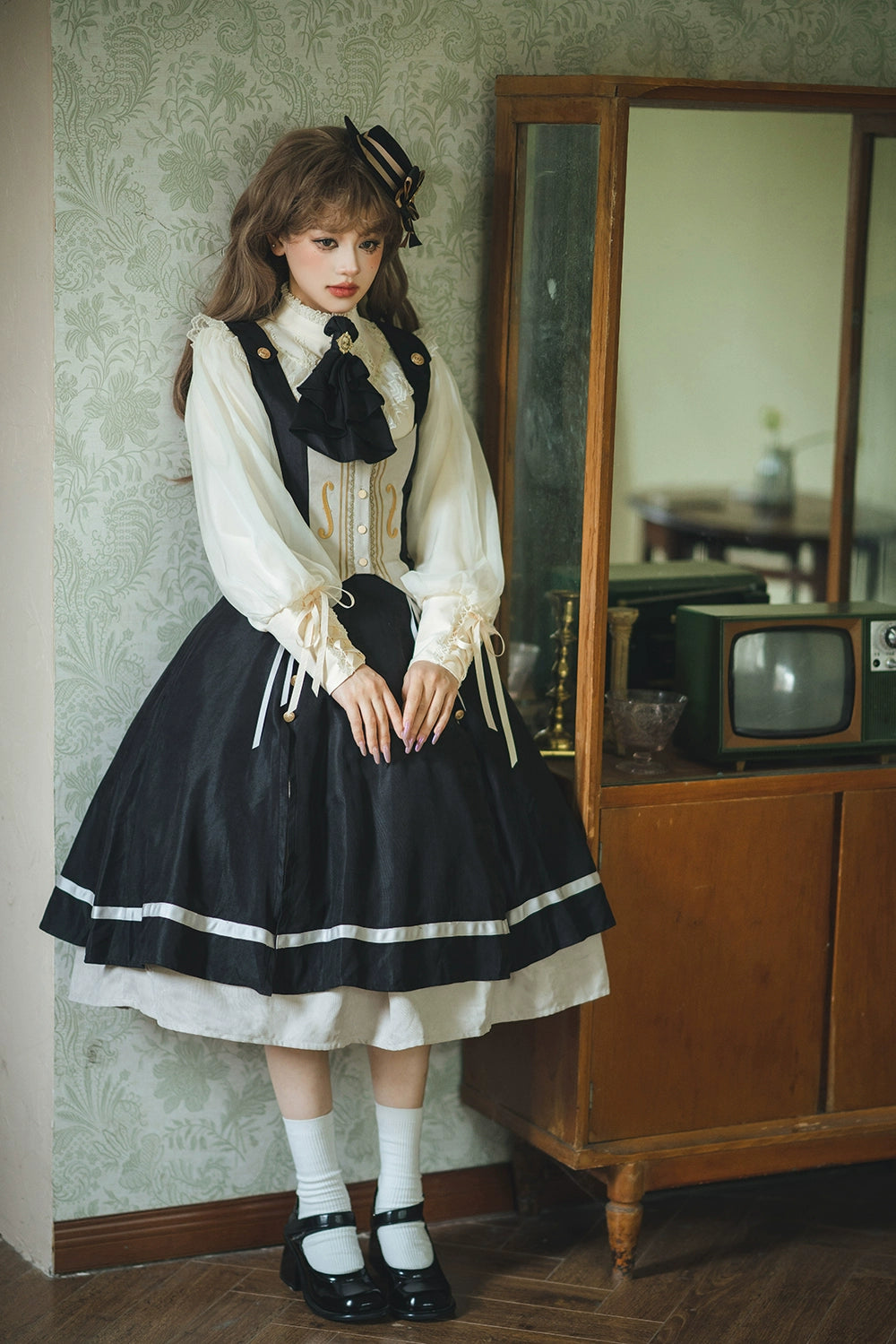 Miss Point~Golden Movement~Elegant Lolita Fishbone Skirt Customized 32242:381324