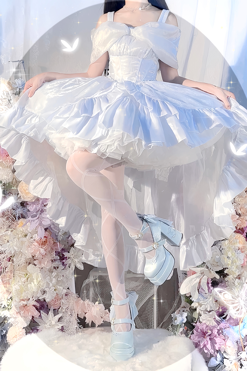 Dreamland - Floating Dream Lily - Elegant Lolita High Heel Shoes, Detachable Bow 39502:621940