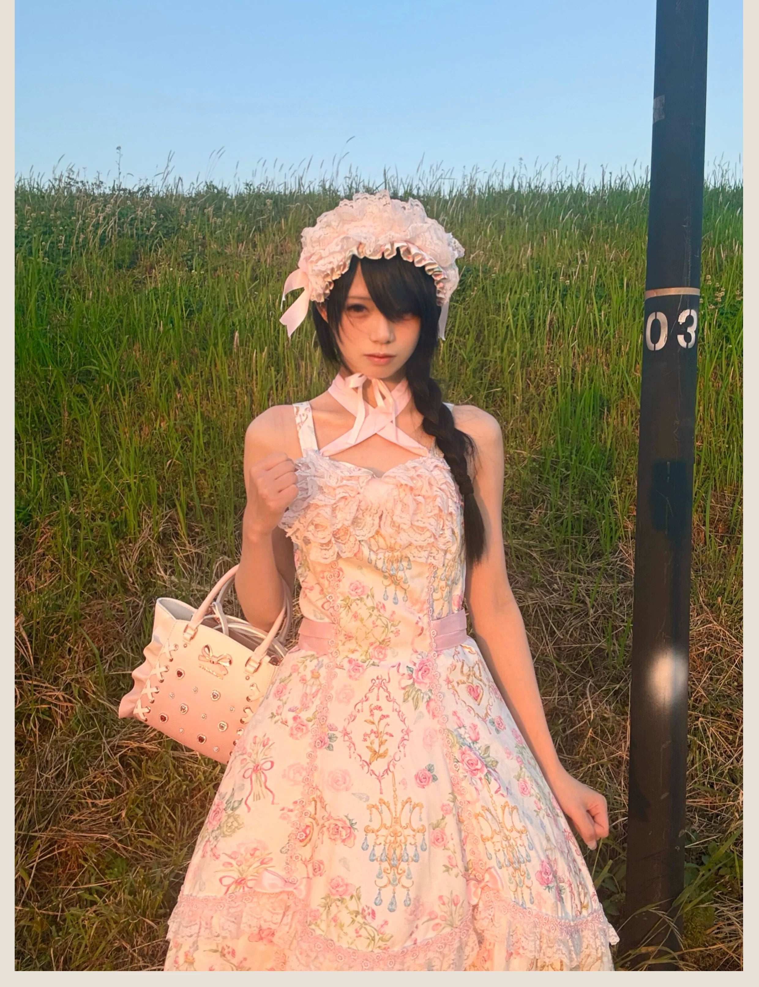 Spring 2025 - Floral Old School Lolita JSK Dress, Lace Trims