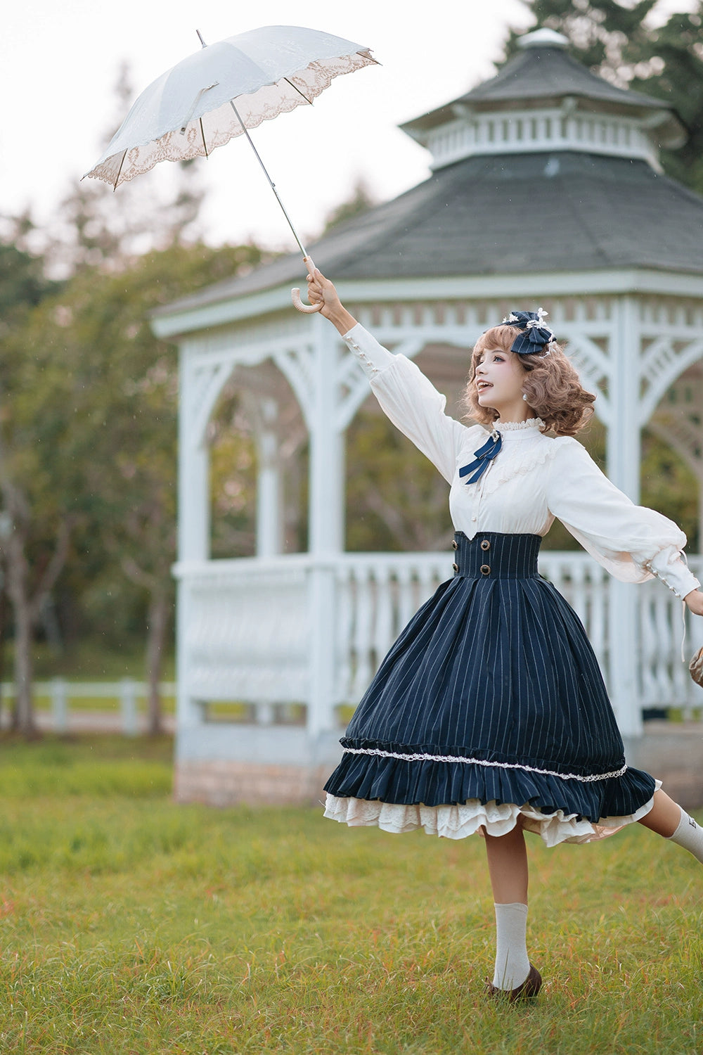 Miss Point~Rose Doll~Elegant Lolita Mutton Sleeve Blouse 32522:385684