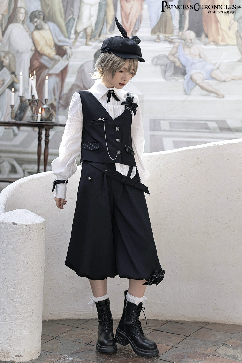 Princess Chronicles - Secret Morning News - Vintage Ouji Lolita Vest Blouse Bloomers 8160:308136