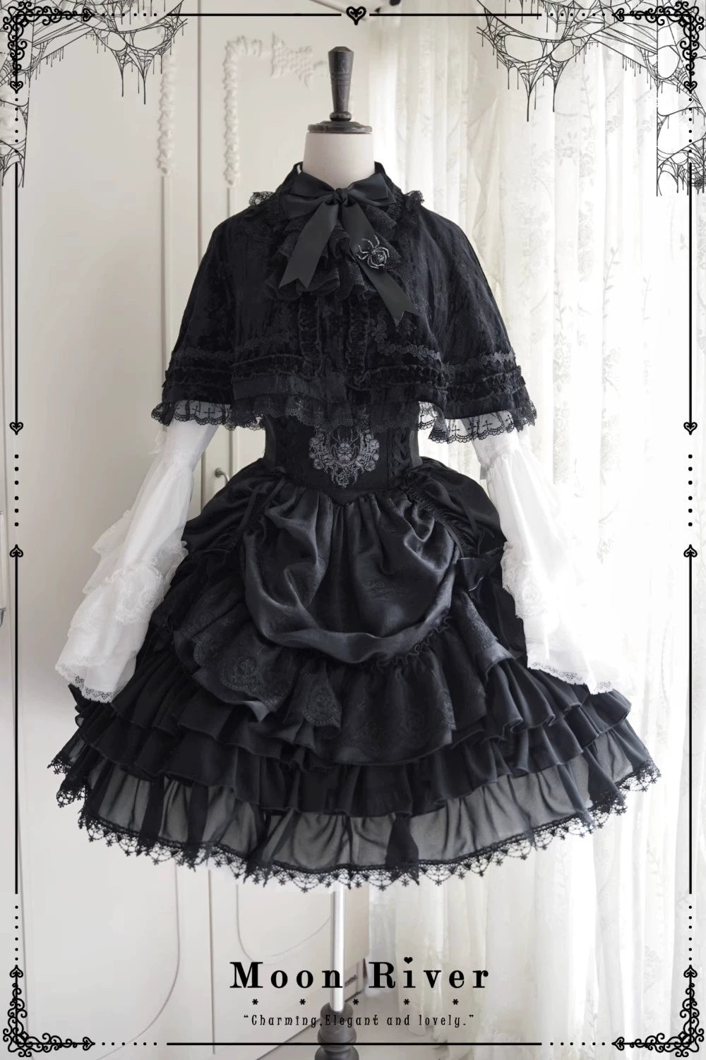 Moon River - Moonlit Spider - Gothic Lolita SK & JSK Dress Outfit Set 44232:799688