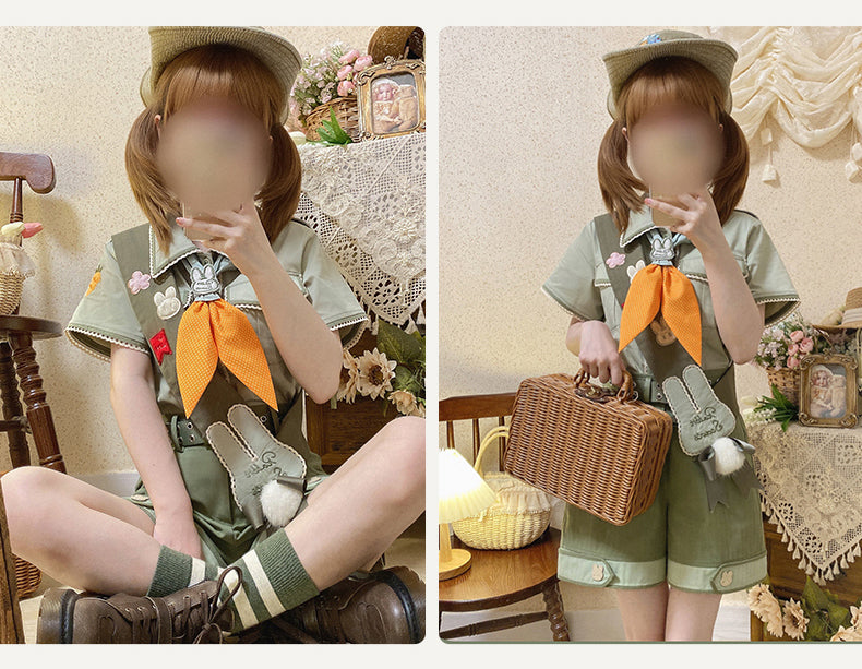 Piggy Bun - Bunny Trip - Retro Cute Green Accessories