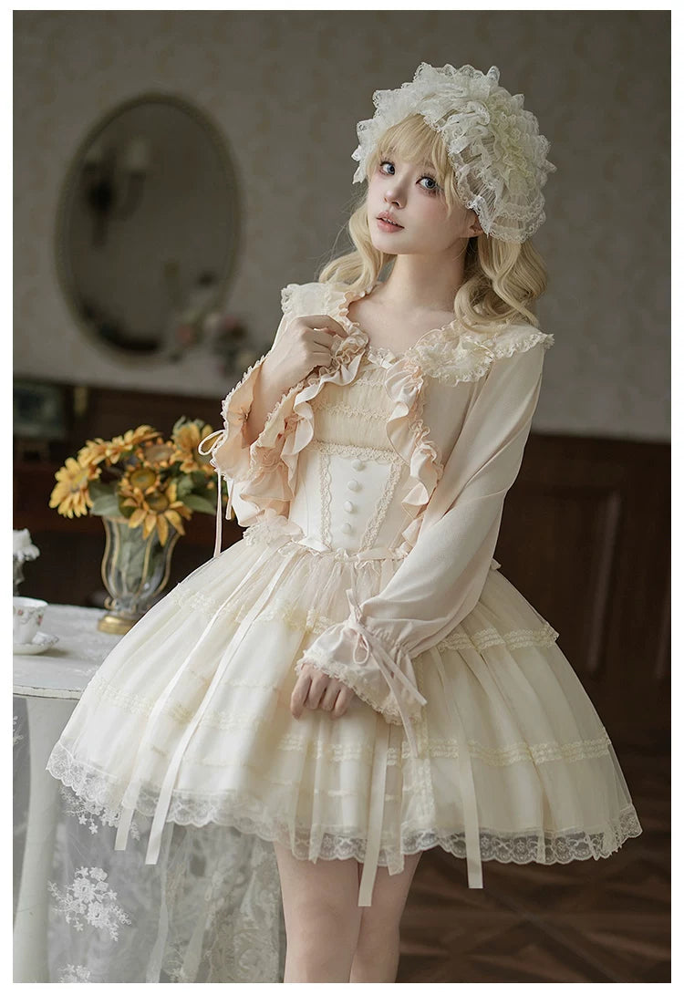 Confession Poem - Classic Lolita Corset JSK Set, Lace & Bows