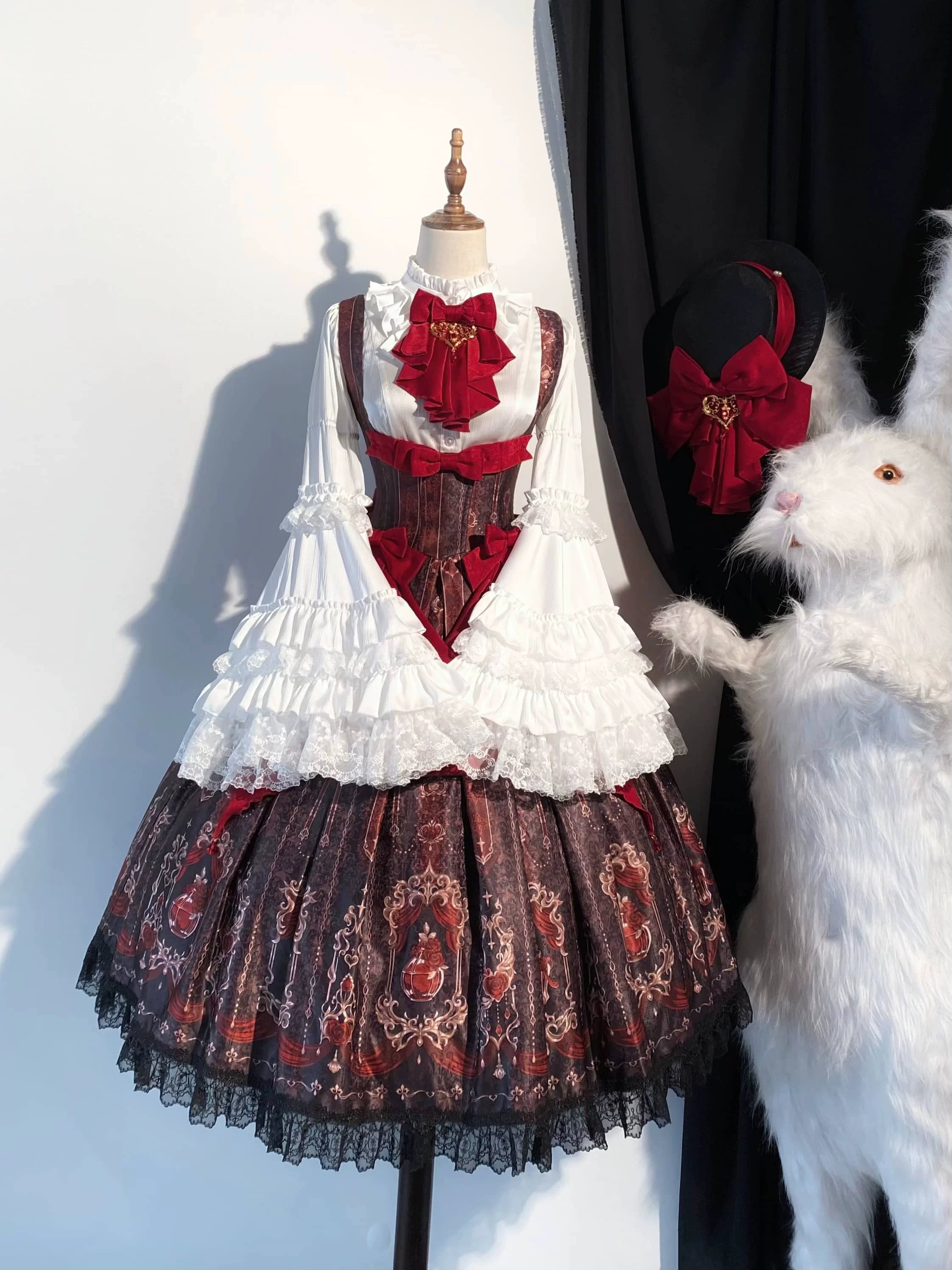 Perfume Bottle - Gothic Lolita Bust-support Printed JSK Dress Set (L M S / Pre-order) 45738:860397