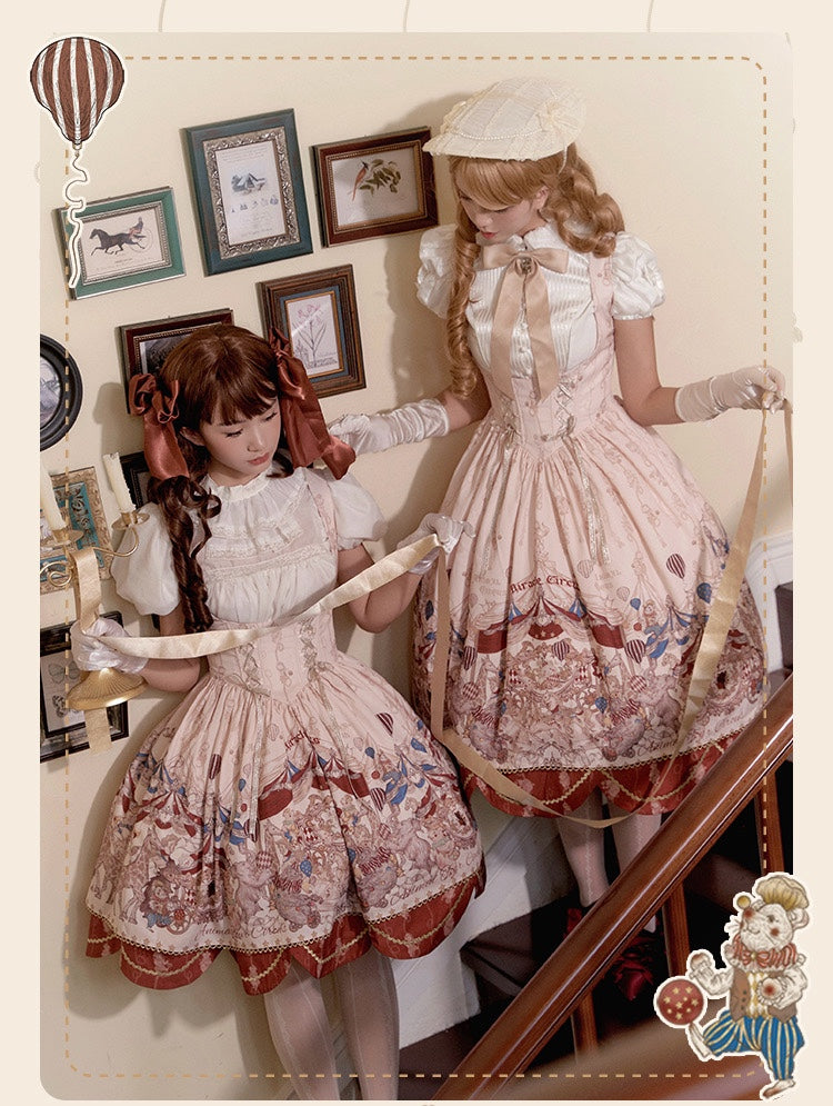 Akiyama Future Studio - Miracle Circus - Kawaii Lolita Dress Bust-Supporting JSK with Circus Prints
