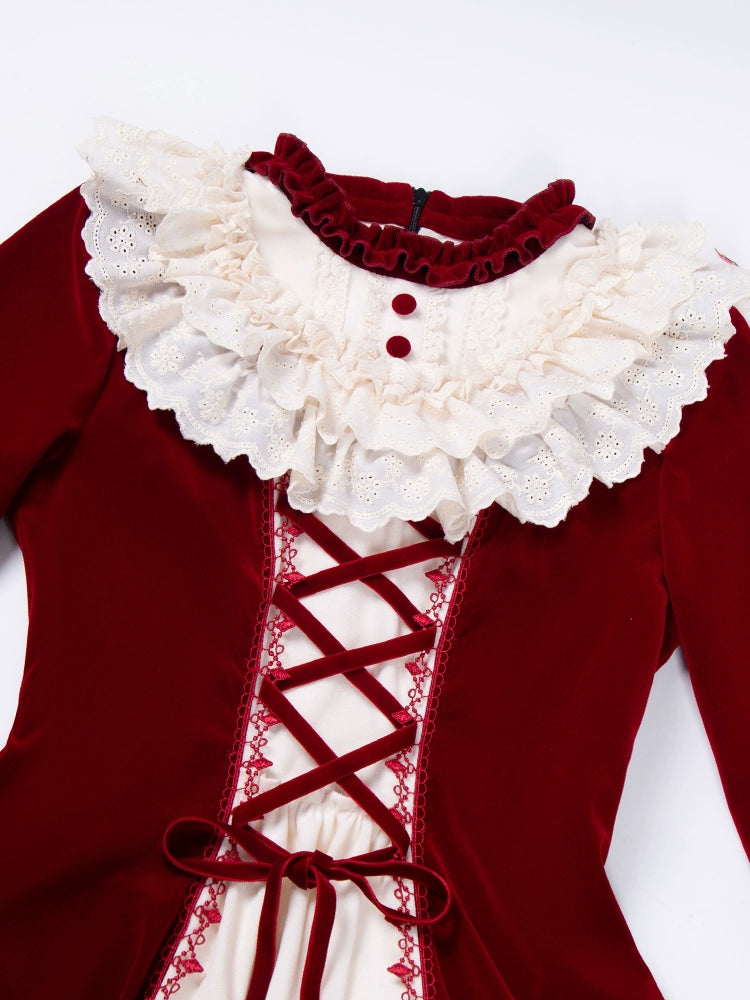 The Nutcracker - Winter Classic Lolita OP Dress, Front Opening 44385:806431