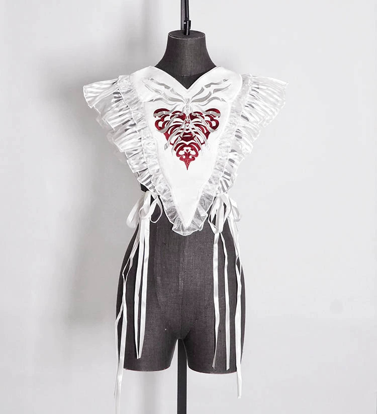 MMM - Gothic Lolita Accessory Red Bone Fake Collar