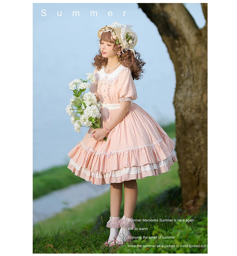 Afternoon Tea - Classic Lolita OP Dress, Lace Peter Pan Collar