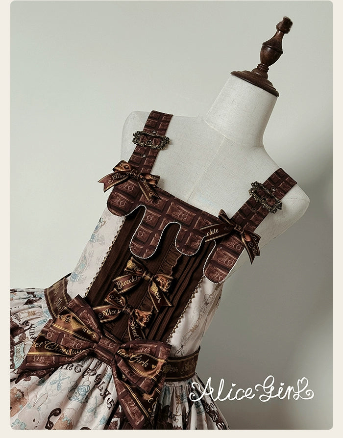Alice Girl - Bear Chocolate Bar - Kawaii Lolita JSK & Salopette Dress 43851:787050