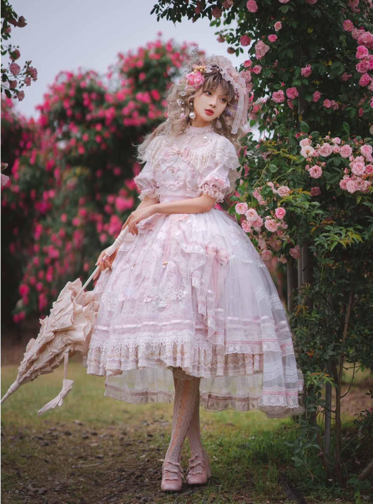 Garden Cat - Sunset Realm Lolita Bride Gorgeous OP FS S regular waist FS